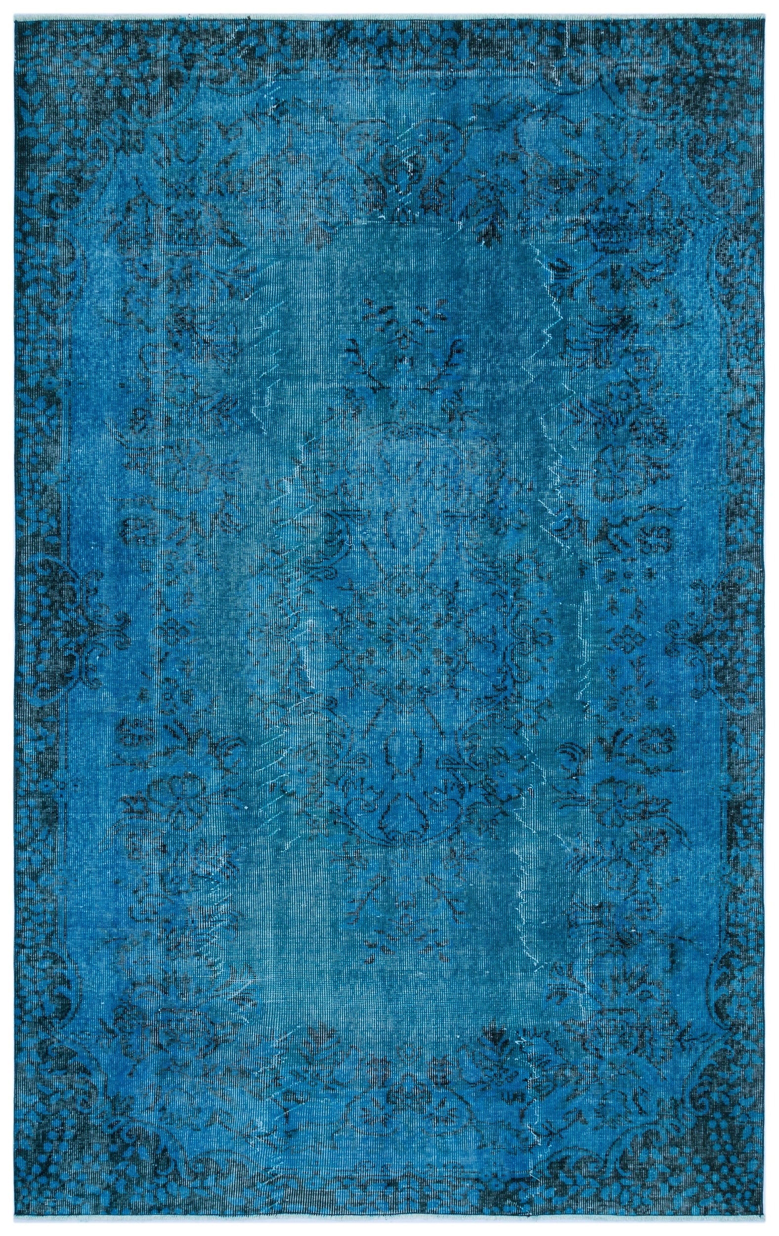 Atina Turquoise Vintage Wool Handmade Area Rug 5'5" x 8'7"