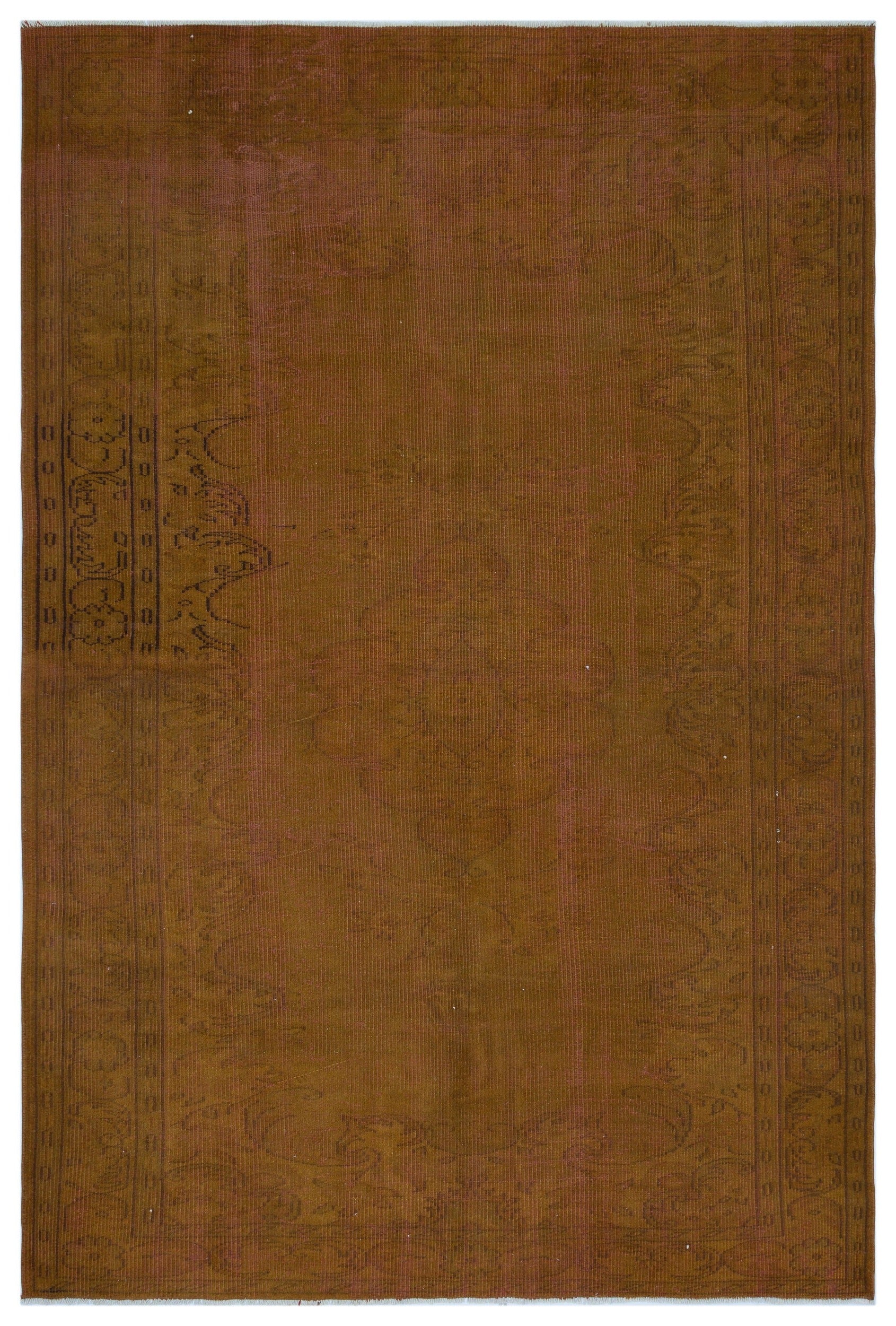 Atina Brown Vintage Wool Handmade Area Rug 5'6" x 10'4"