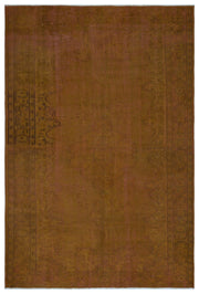 Atina Brown Vintage Wool Handmade Area Rug 5'6" x 10'4"
