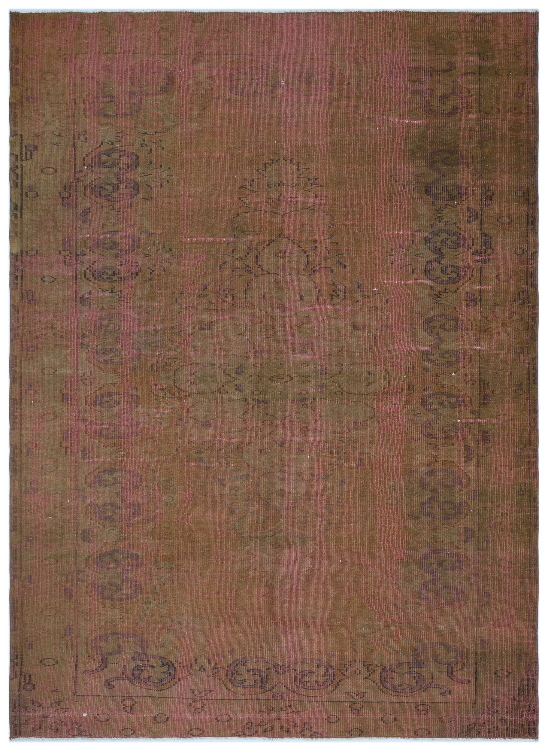 Atina Brown Vintage Wool Handmade Area Rug 5'6" x 7'9"