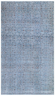 Atina Blue Vintage Wool Handmade Area Rug 5'1" x 8'11"