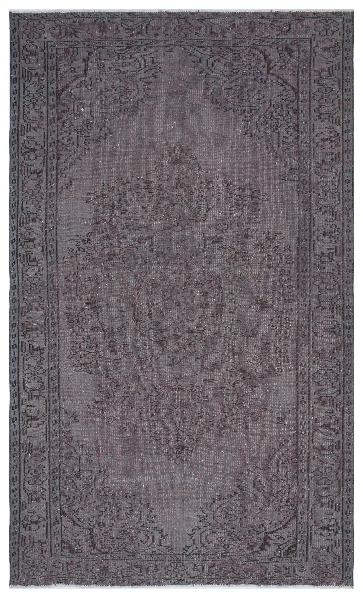 Atina Grey Vintage Wool Handmade Area Rug 5'8" x 9'2"