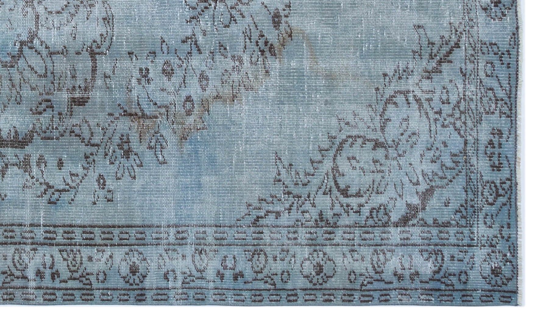 Atina Blue Vintage Wool Handmade Area Rug 4'10" x 8'3"
