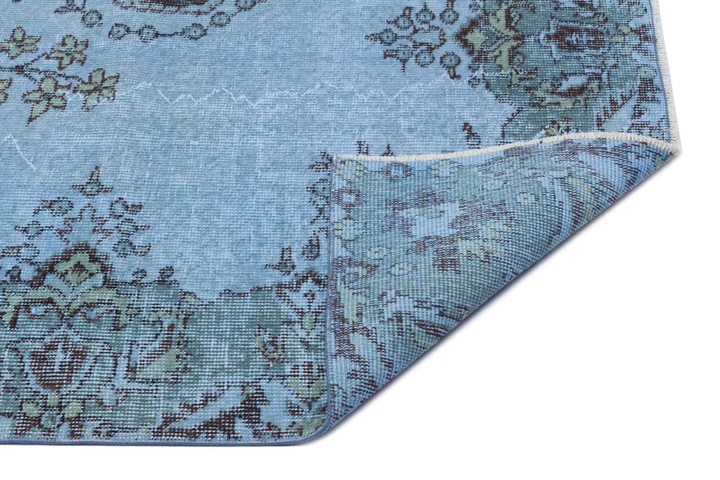 Atina Blue Vintage Wool Handmade Area Rug 5'5" x 9'2"