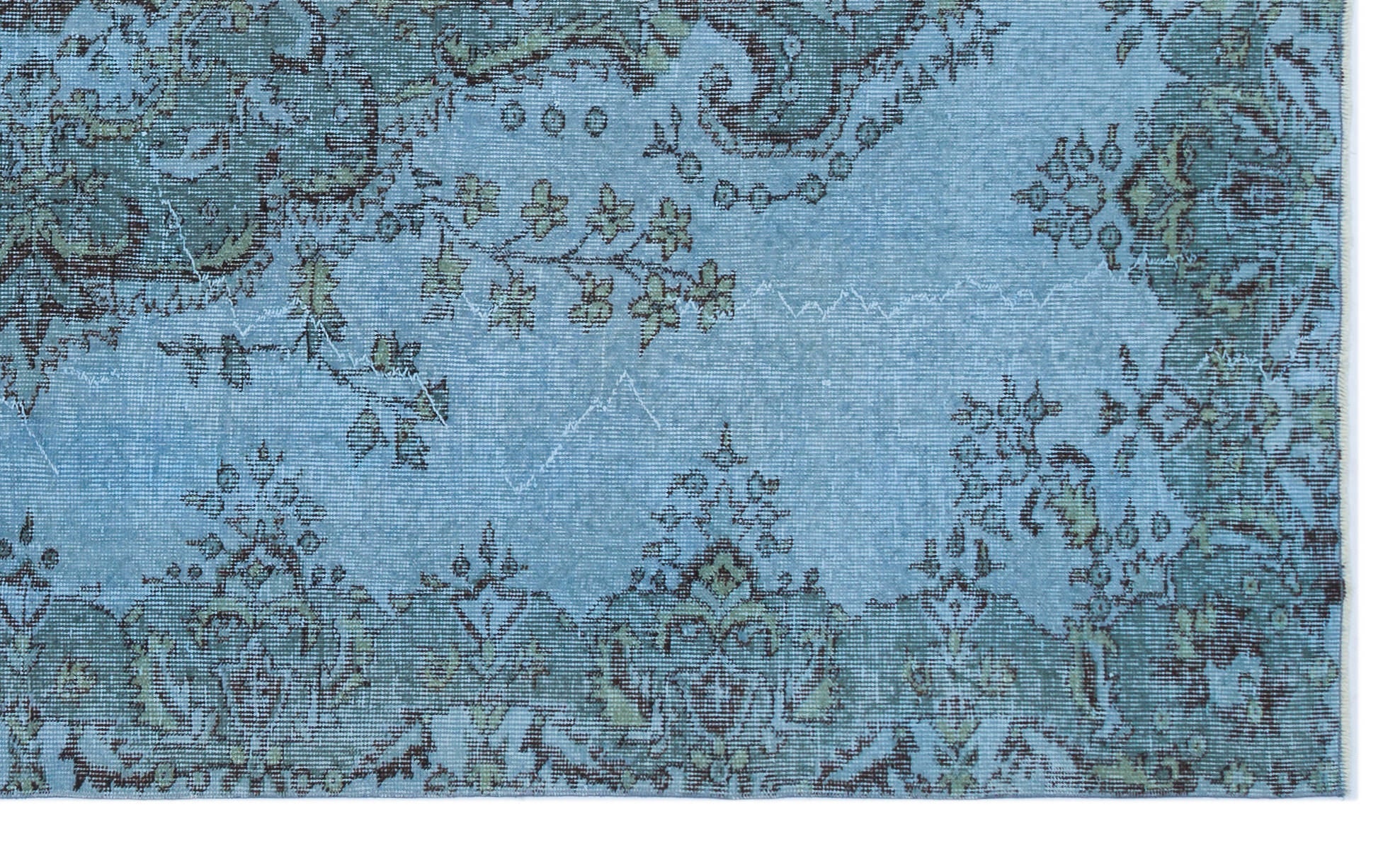Atina Blue Vintage Wool Handmade Area Rug 5'5" x 9'2"