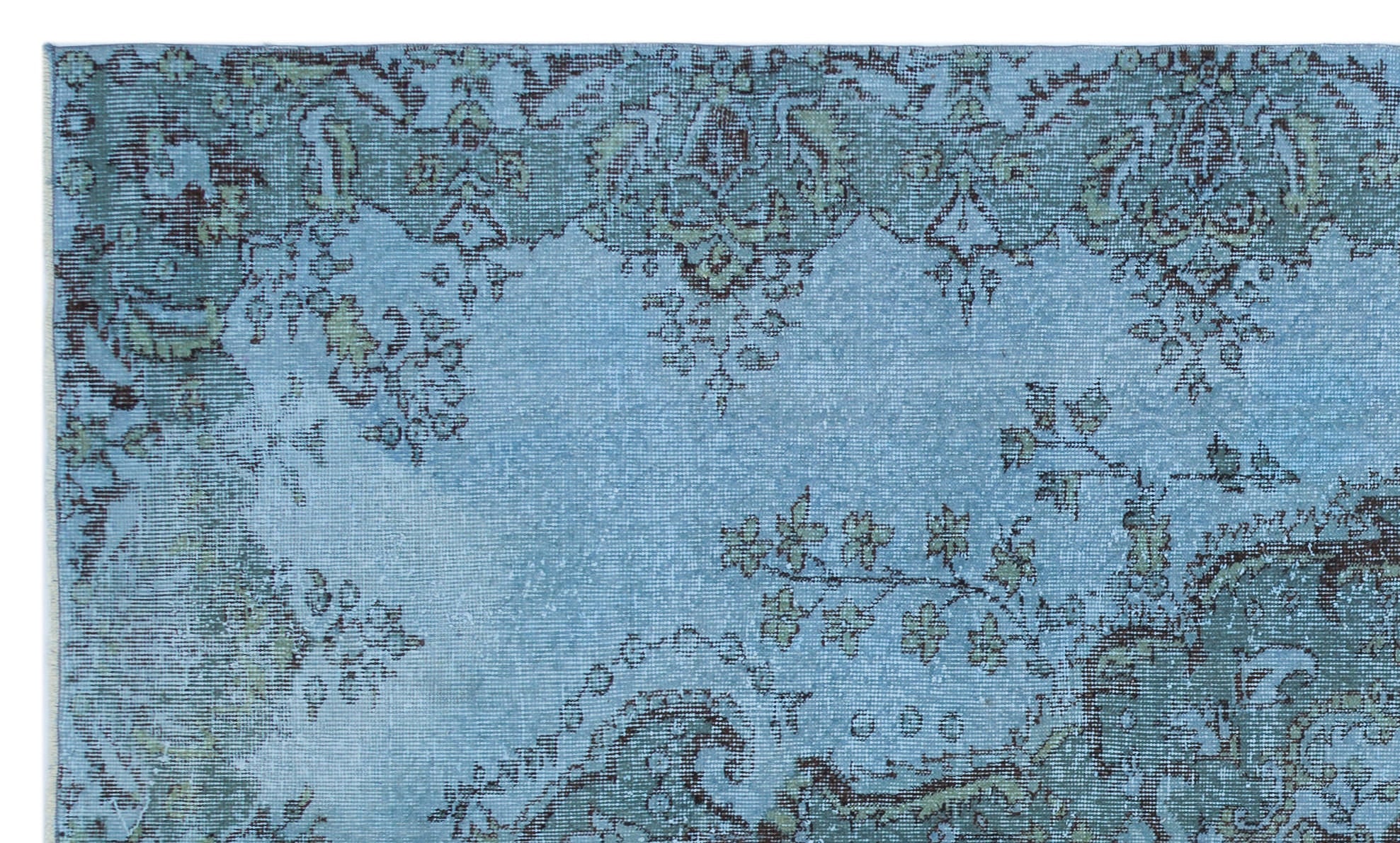 Atina Blue Vintage Wool Handmade Area Rug 5'5" x 9'2"