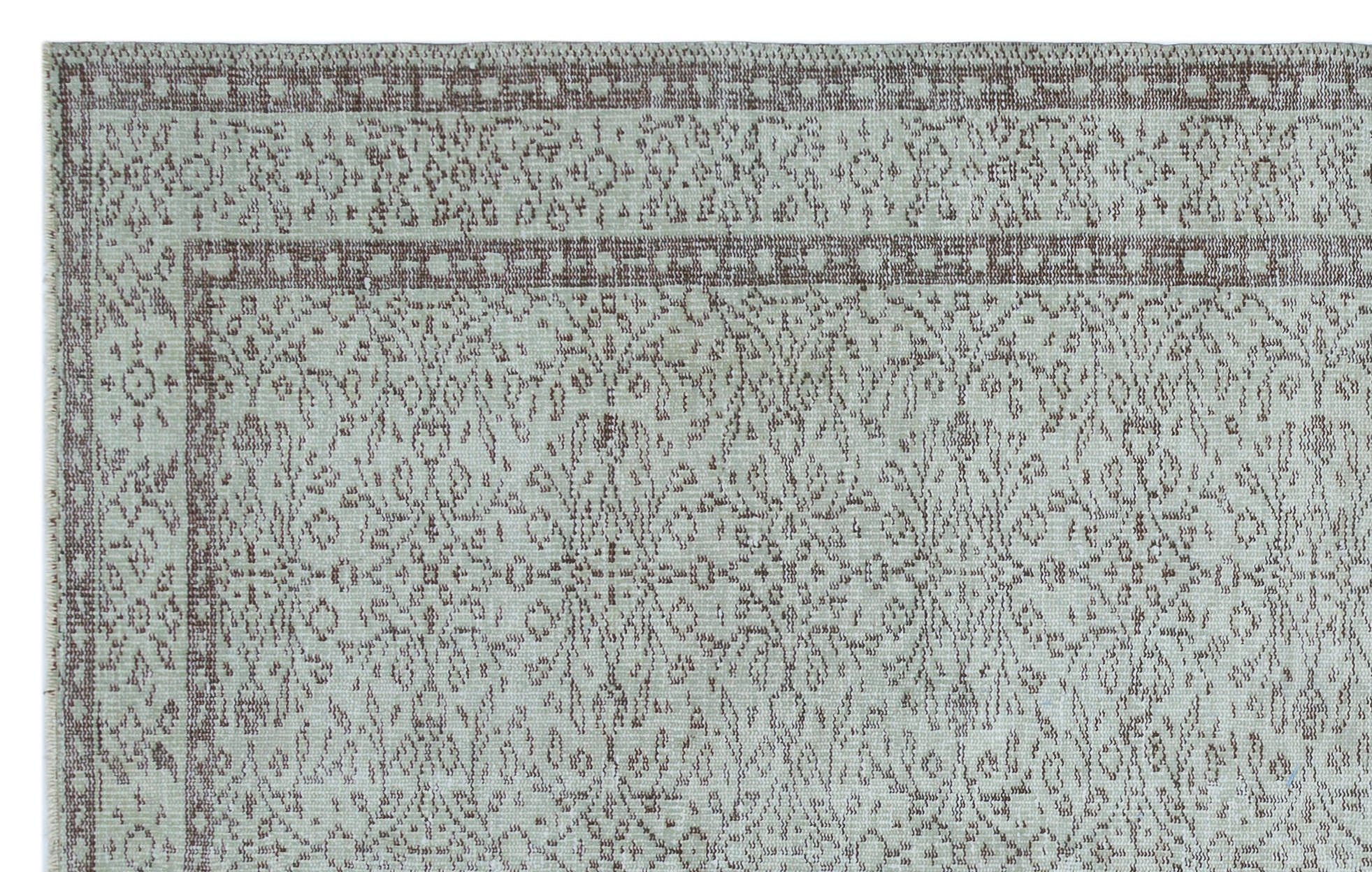 Atina Grey Vintage Wool Handmade Area Rug 5'8" x 9'0"