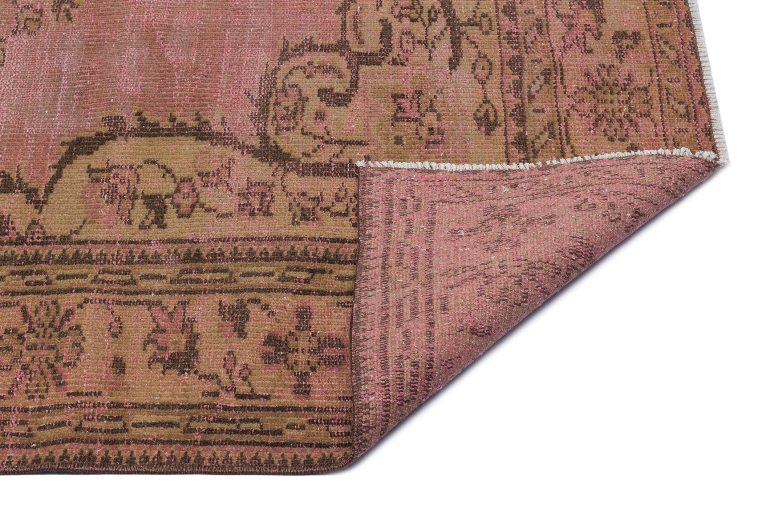 Atina Brown Vintage Wool Handmade Area Rug 5'8" x 9'1"