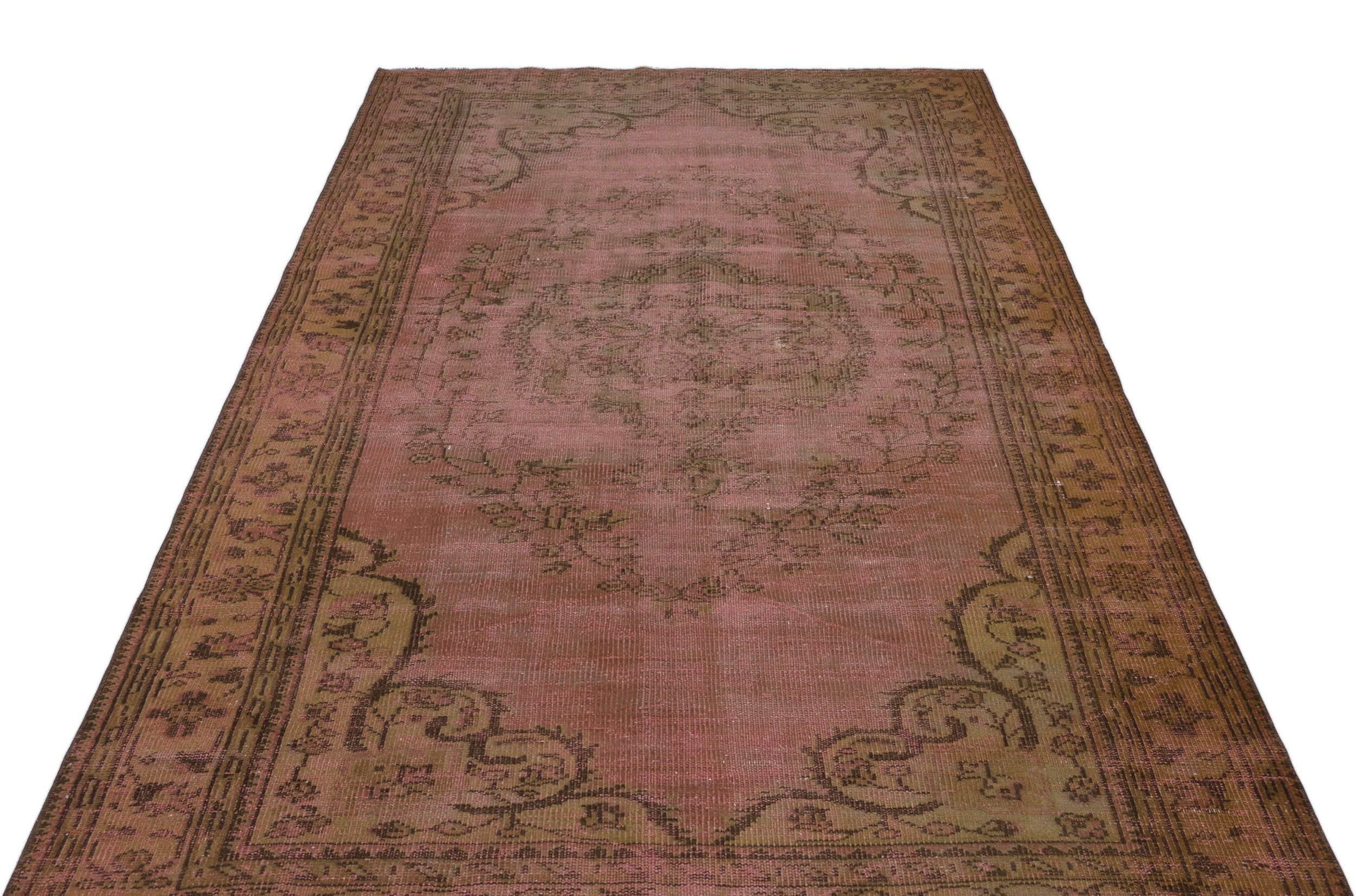 Atina Brown Vintage Wool Handmade Area Rug 5'8" x 9'1"