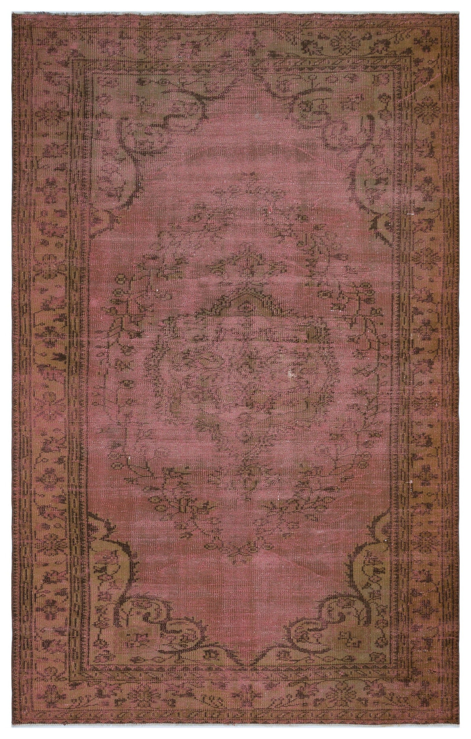 Atina Brown Vintage Wool Handmade Area Rug 5'8" x 9'1"