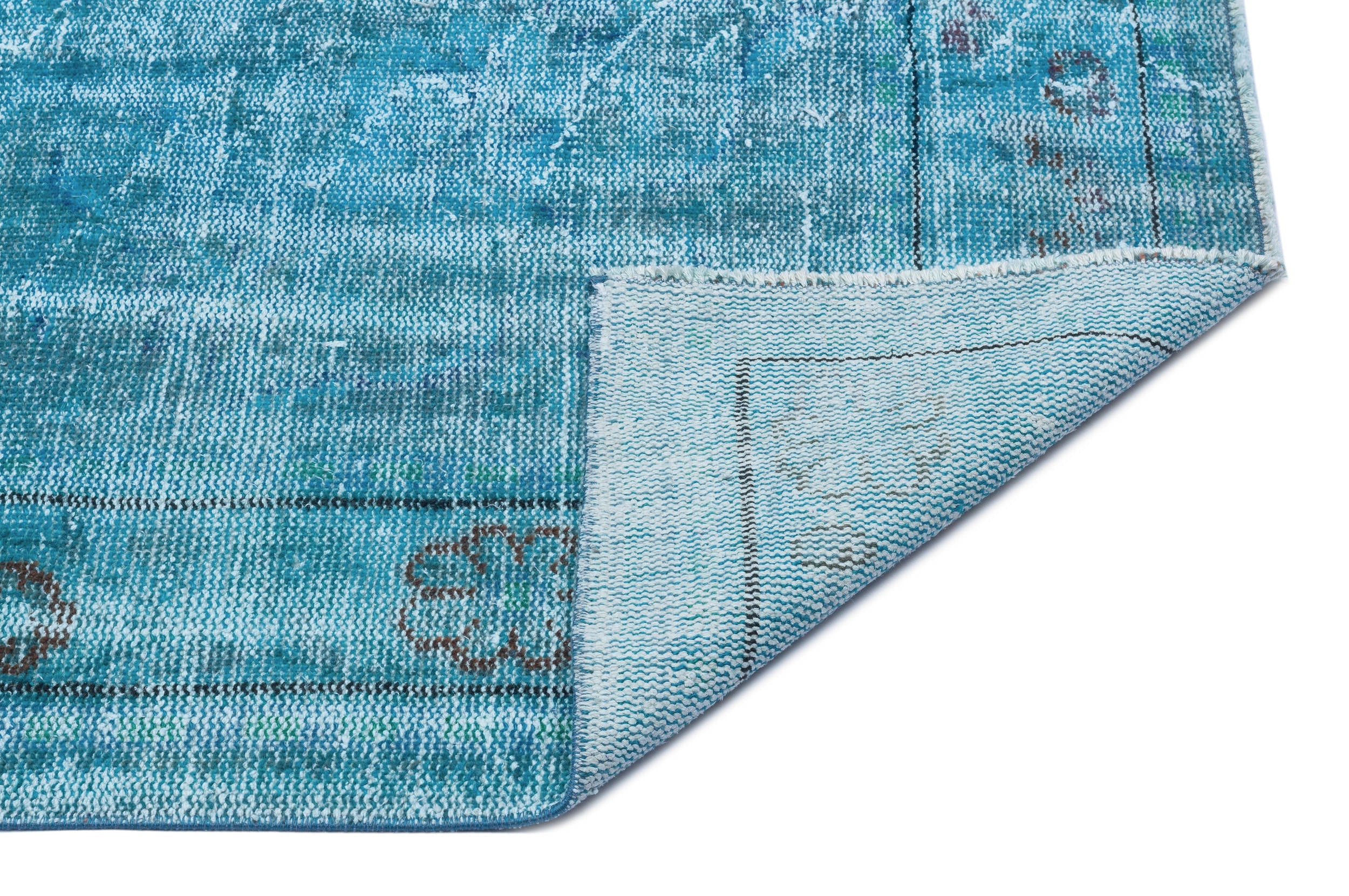 Atina Turquoise Vintage Wool Handmade Area Rug 5'8" x 9'10"