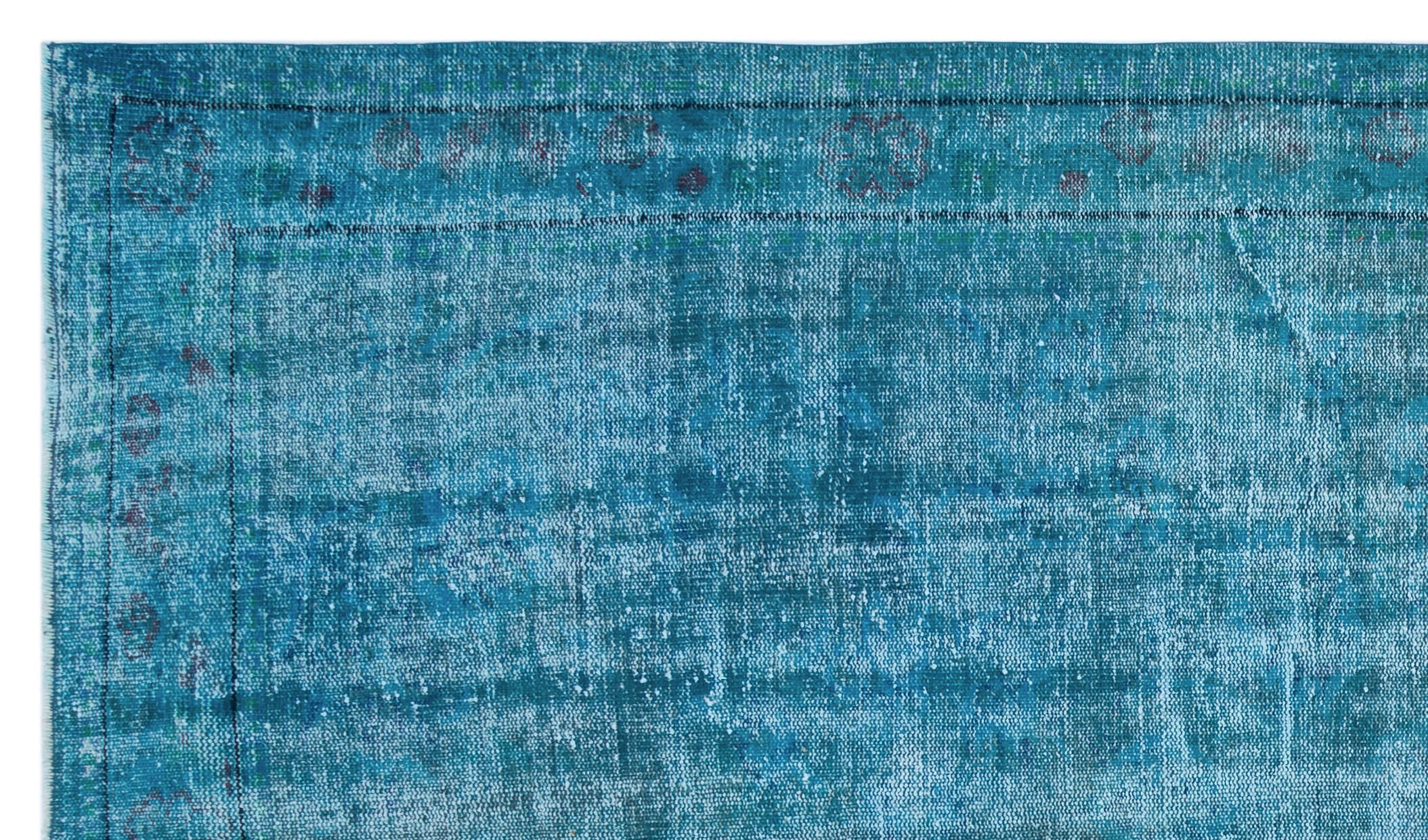 Atina Turquoise Vintage Wool Handmade Area Rug 5'8" x 9'10"