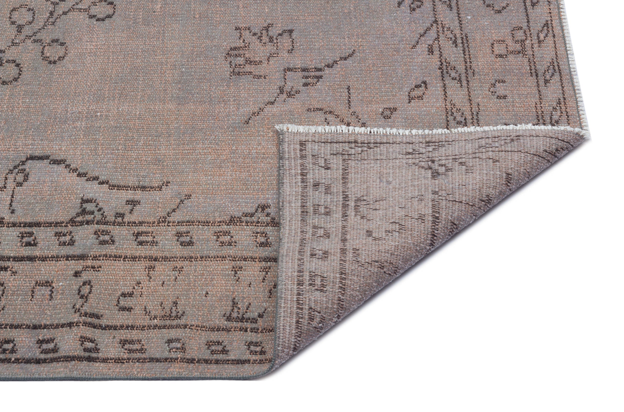 Atina Grey Vintage Wool Handmade Area Rug 5'7" x 8'0"