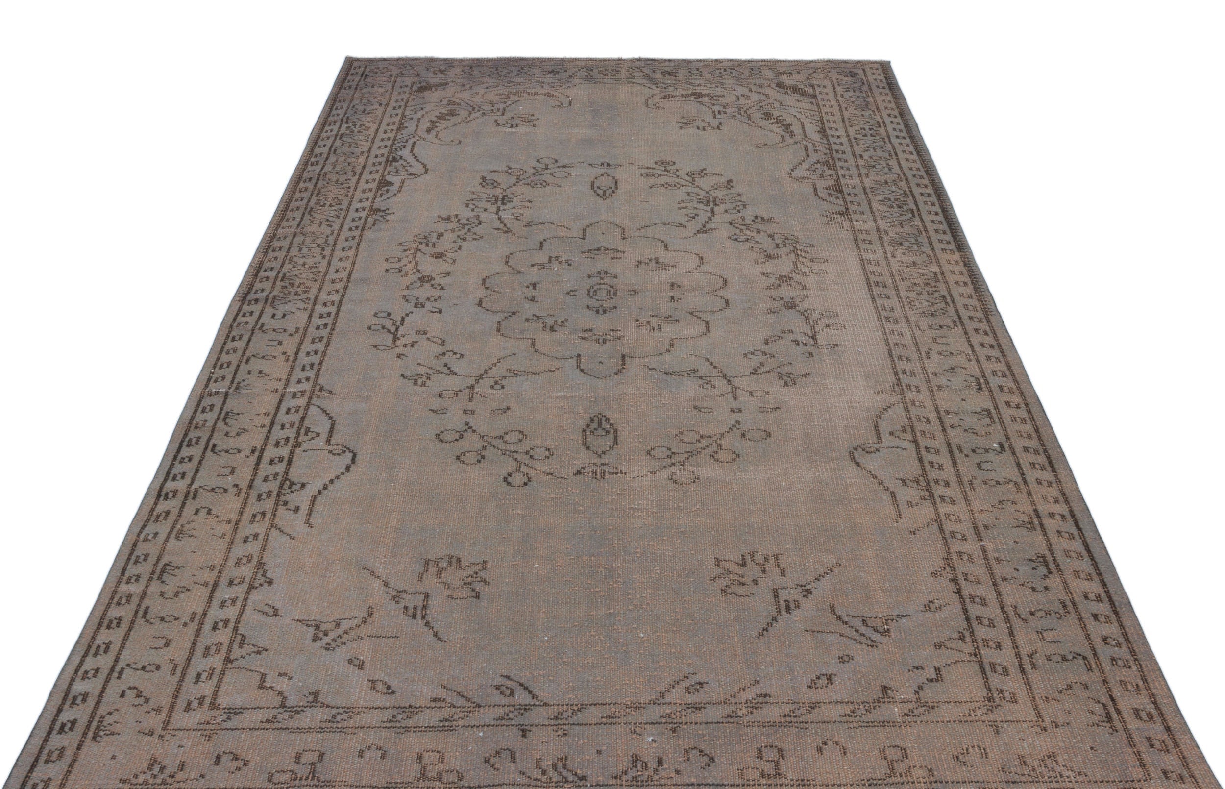Atina Grey Vintage Wool Handmade Area Rug 5'7" x 8'0"