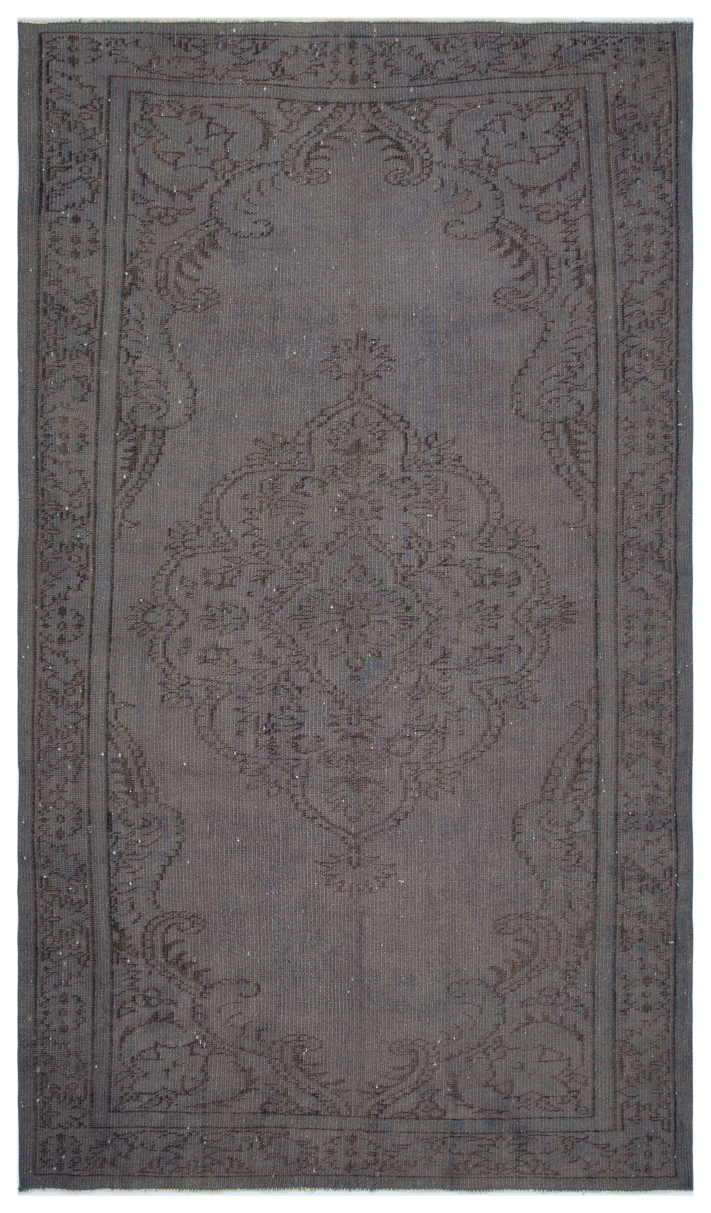 Atina Grey Vintage Wool Handmade Area Rug 5'5" x 9'11"