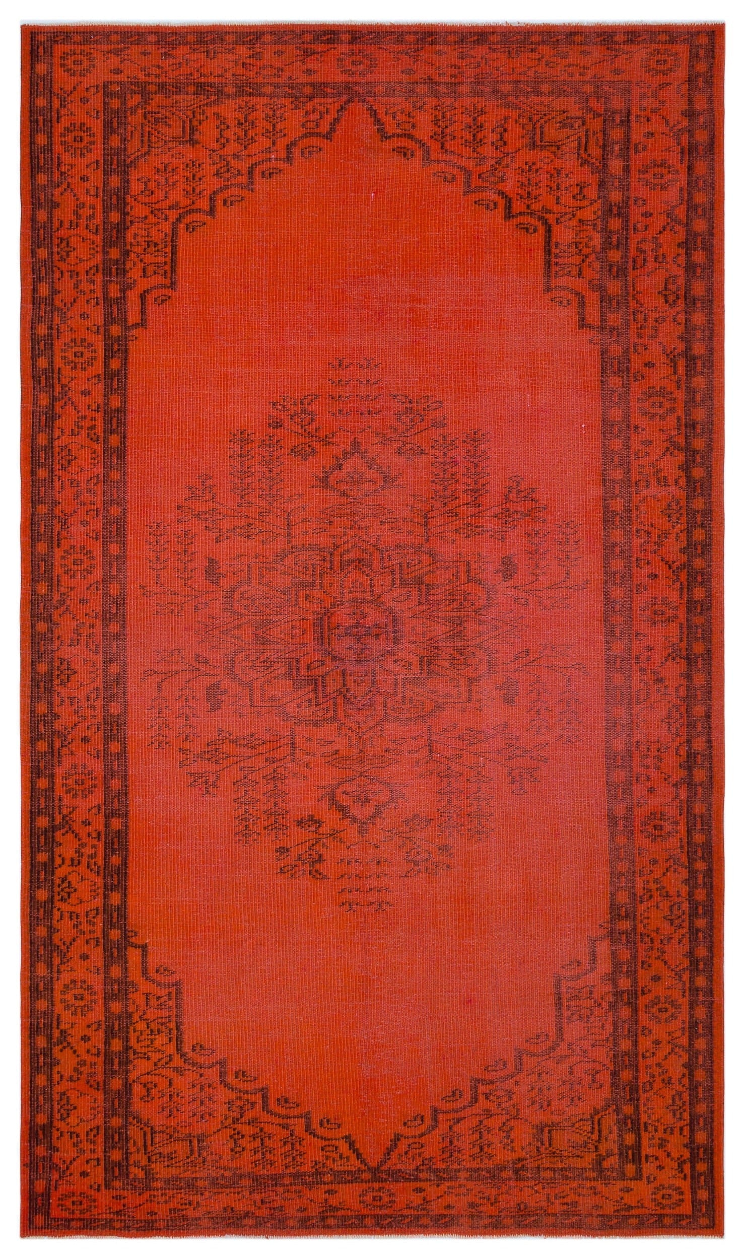Atina Red Vintage Wool Handmade Area Rug 4'10" x 9'3"