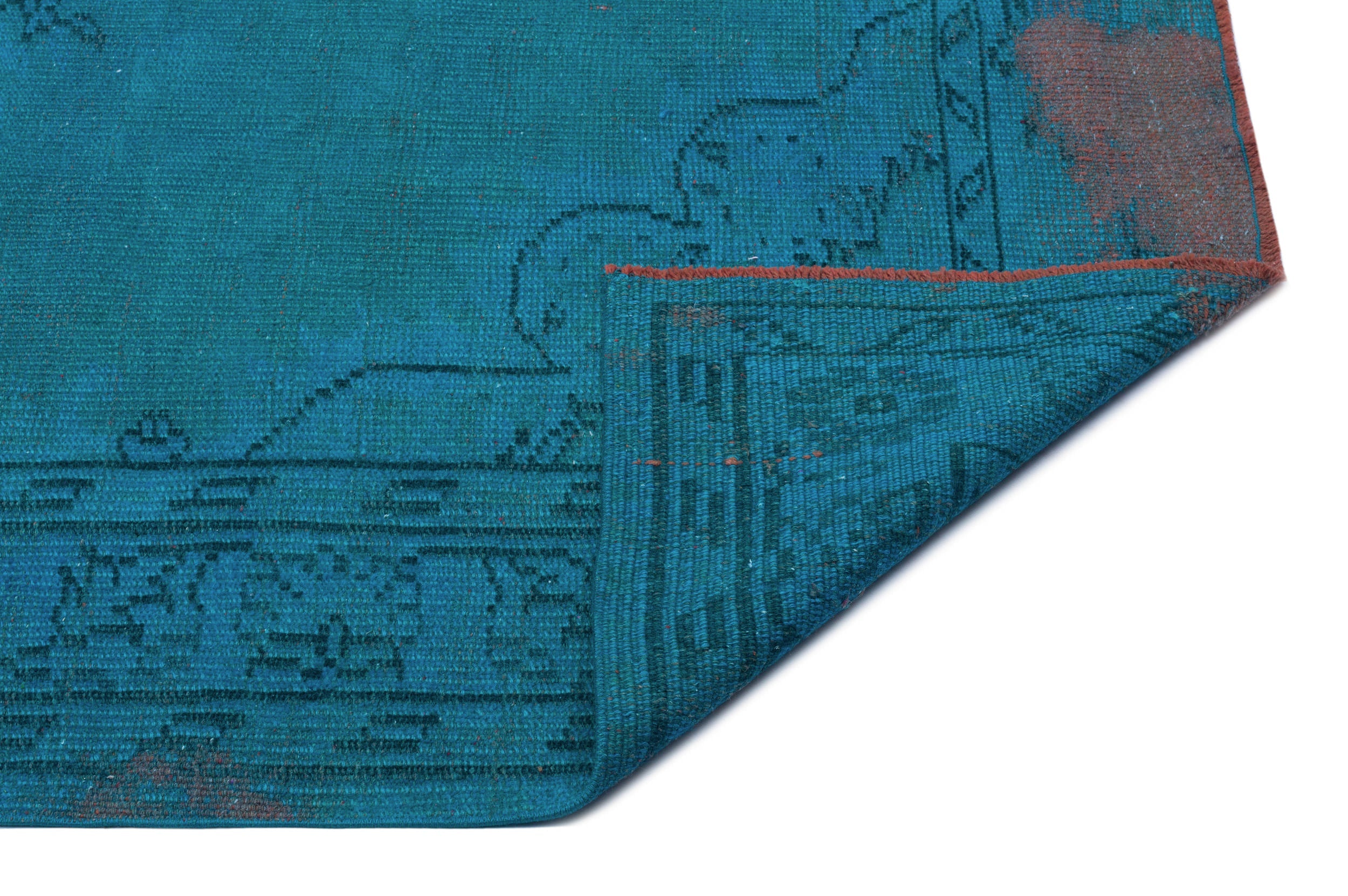 Atina Turquoise Vintage Wool Handmade Area Rug 5'7" x 8'11"