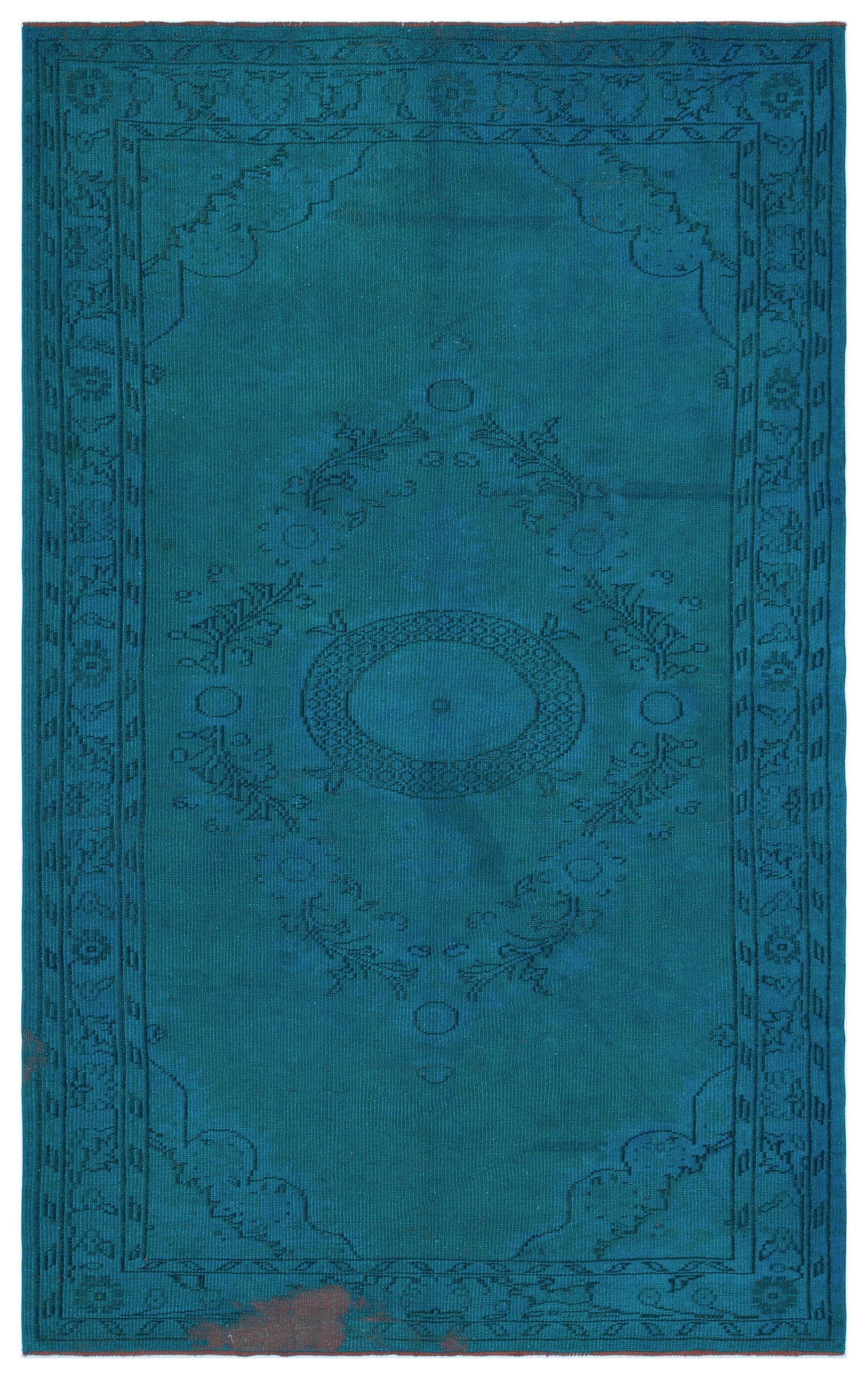 Atina Turquoise Vintage Wool Handmade Area Rug 5'7" x 8'11"