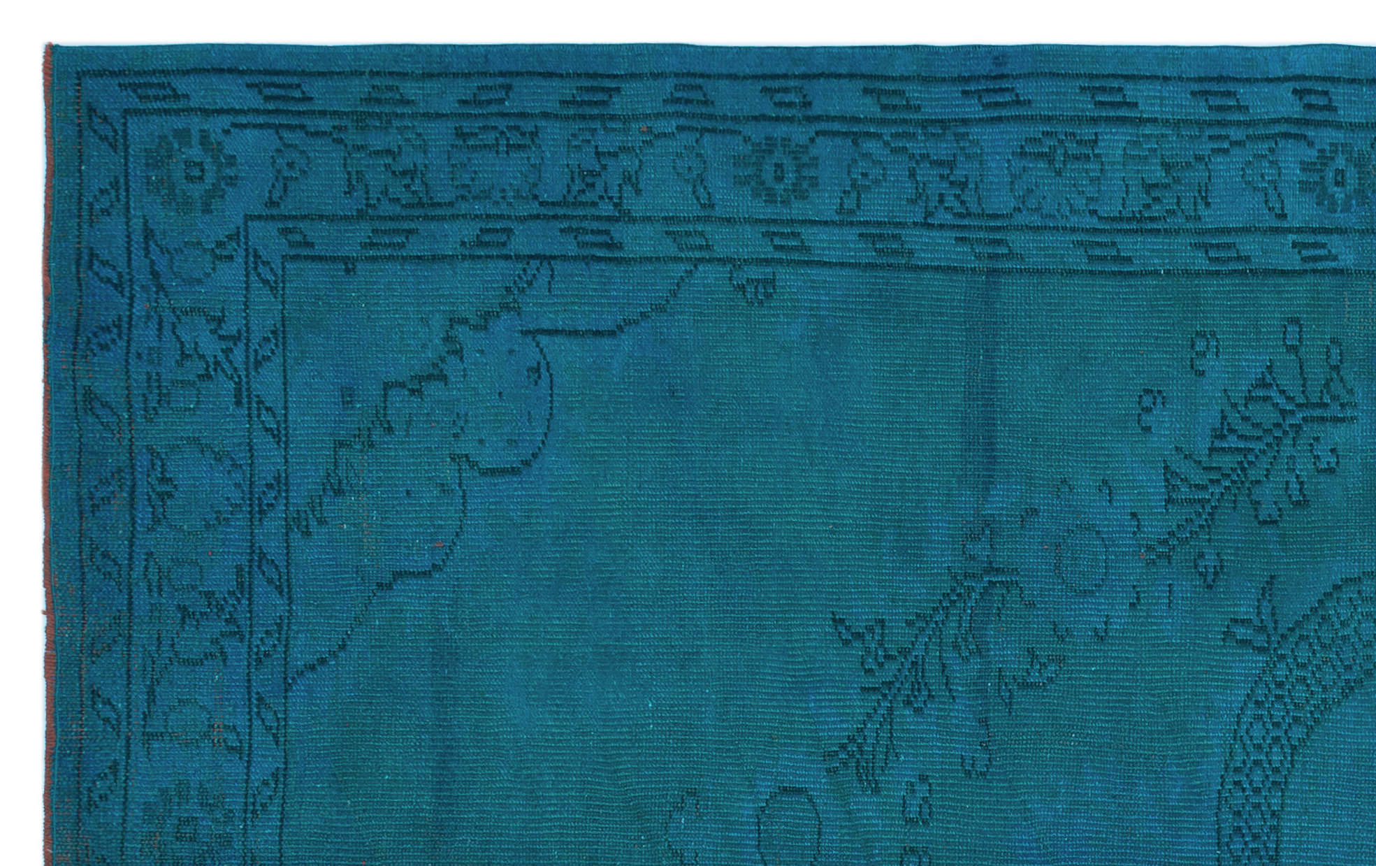 Atina Turquoise Vintage Wool Handmade Area Rug 5'7" x 8'11"