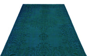 Atina Turquoise Vintage Wool Handmade Area Rug 5'3" x 7'10"