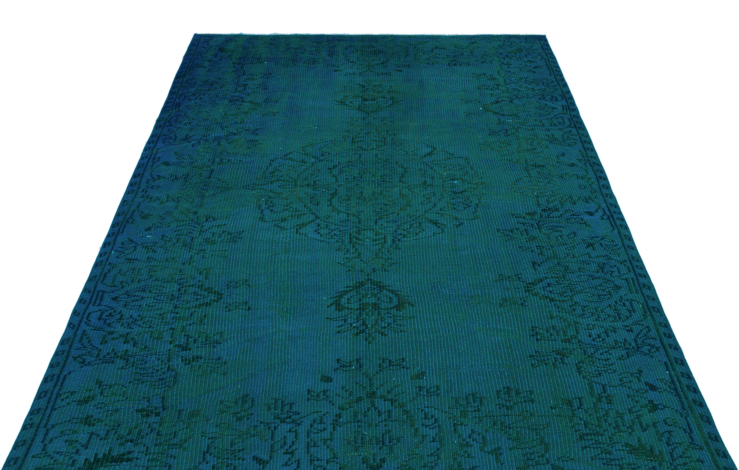 Atina Turquoise Vintage Wool Handmade Area Rug 5'3" x 7'10"