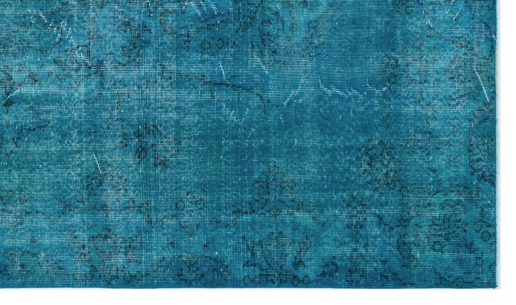 Atina Turquoise Vintage Wool Handmade Area Rug 5'5" x 9'3"