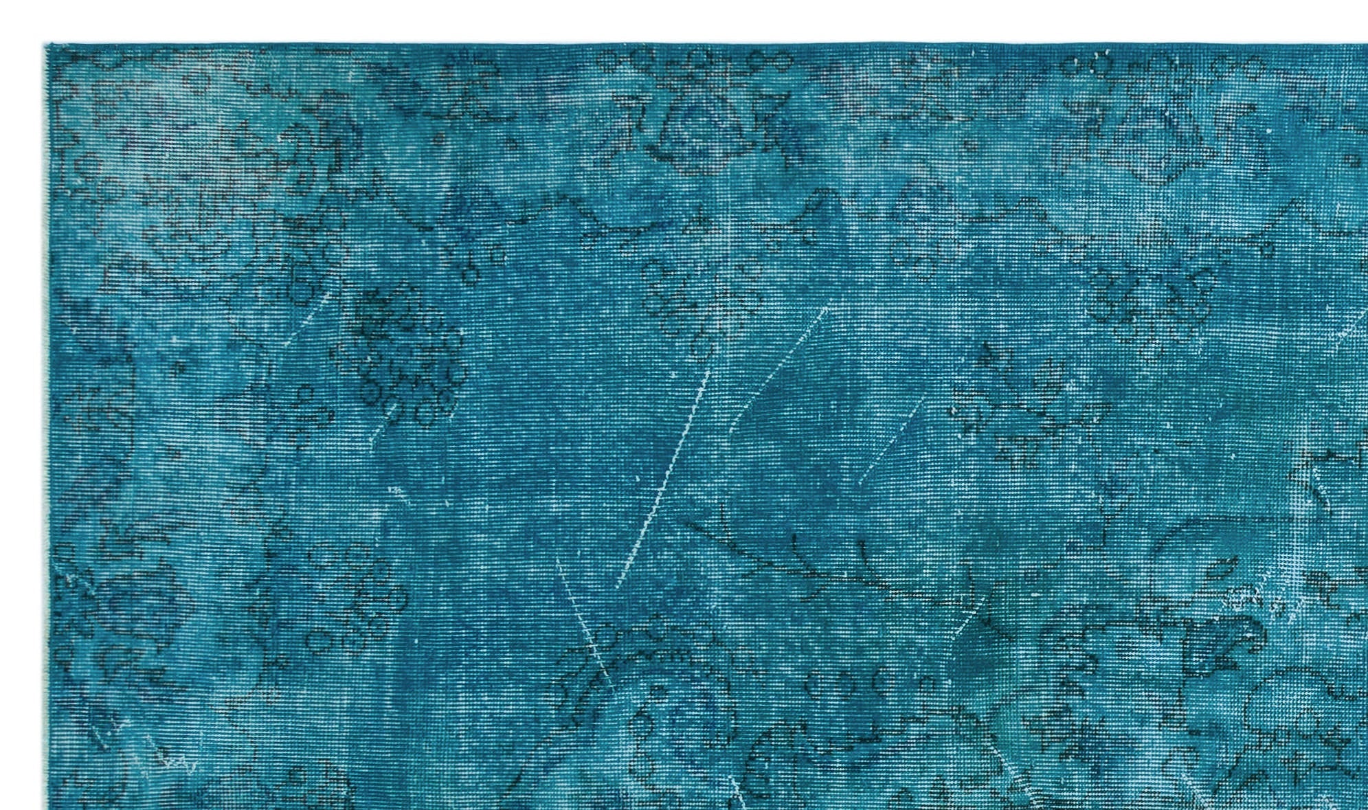 Atina Turquoise Vintage Wool Handmade Area Rug 5'5" x 9'3"
