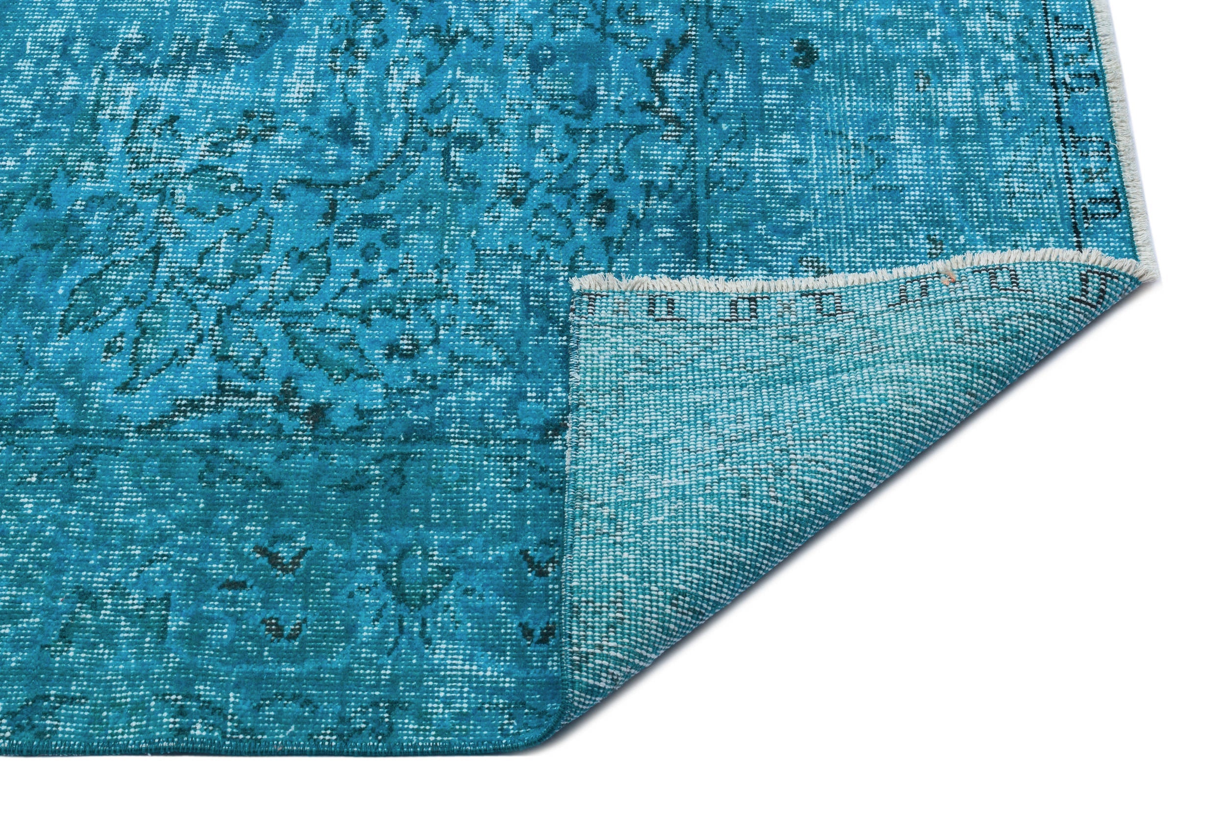 Atina Turquoise Vintage Wool Handmade Area Rug 6'1" x 9'7"