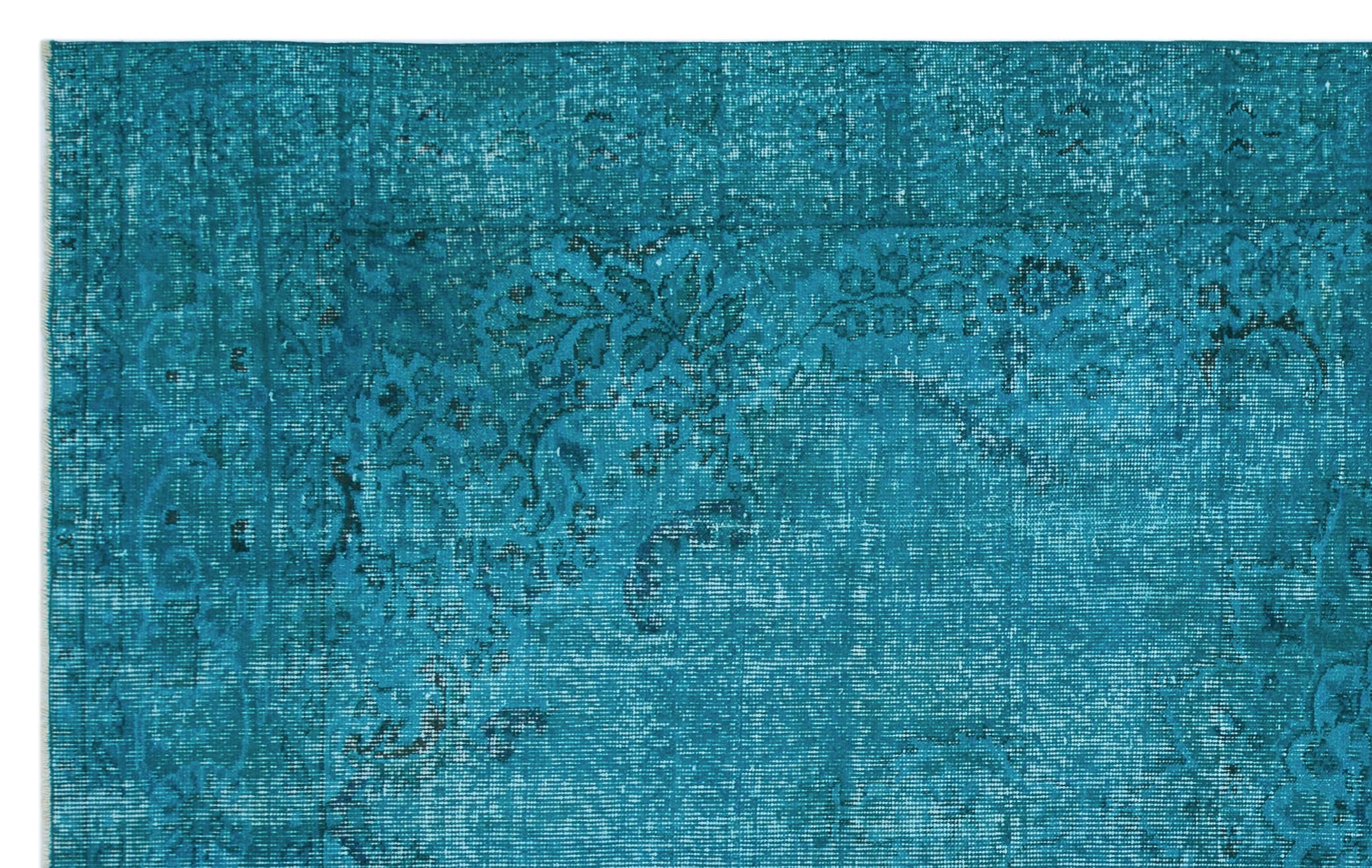 Atina Turquoise Vintage Wool Handmade Area Rug 6'1" x 9'7"