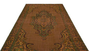 Atina Brown Vintage Wool Handmade Area Rug 6'3" x 9'5"