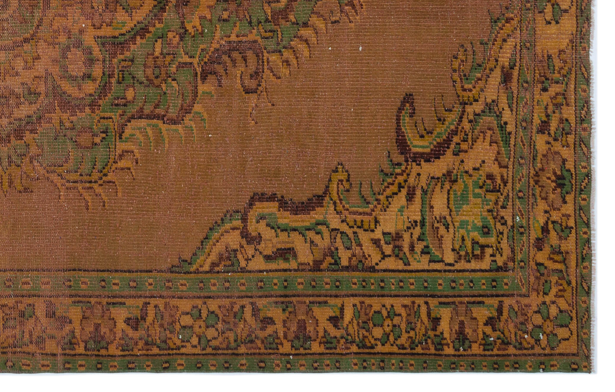 Atina Brown Vintage Wool Handmade Area Rug 6'3" x 9'5"