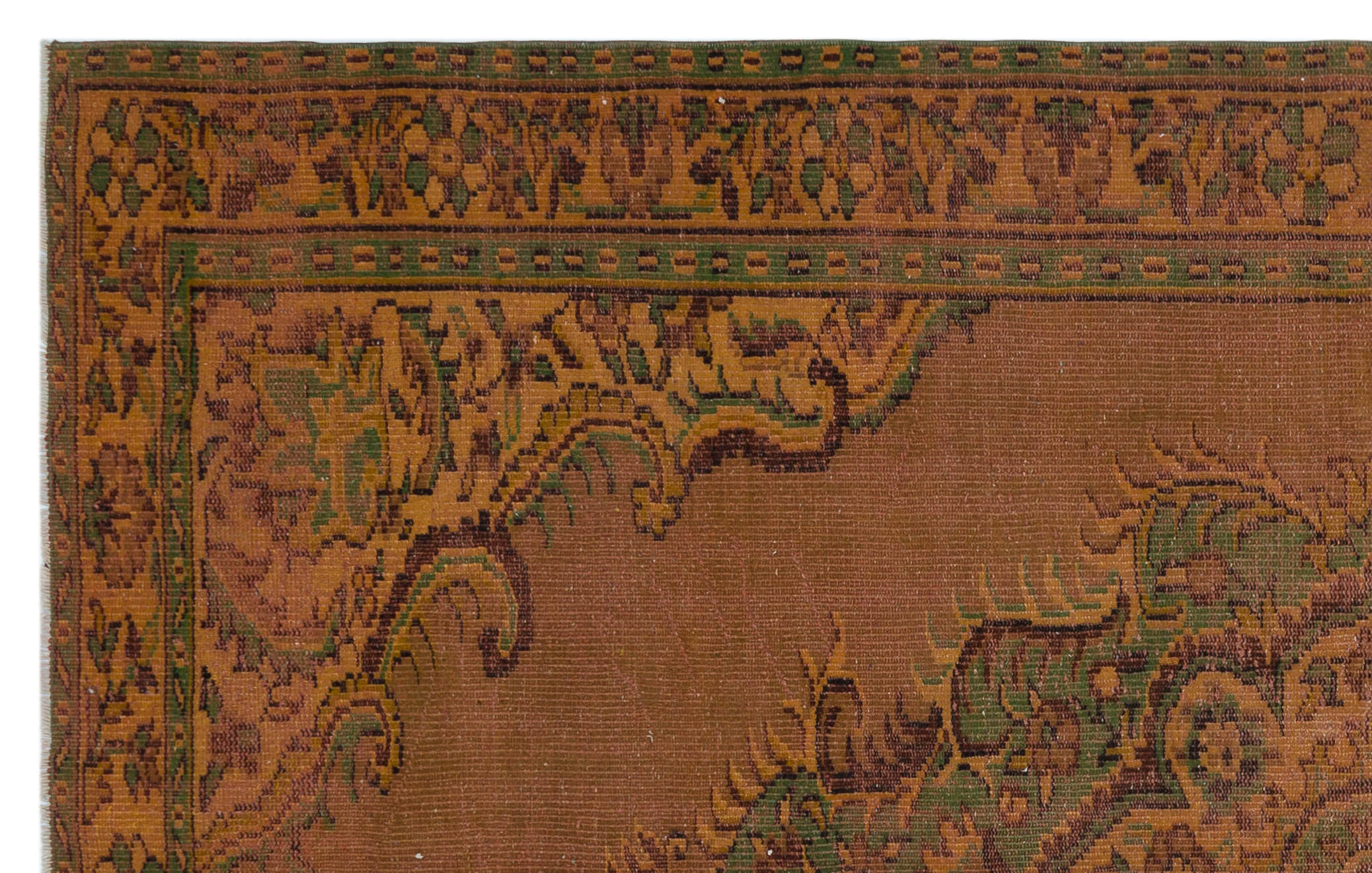 Atina Brown Vintage Wool Handmade Area Rug 6'3" x 9'5"