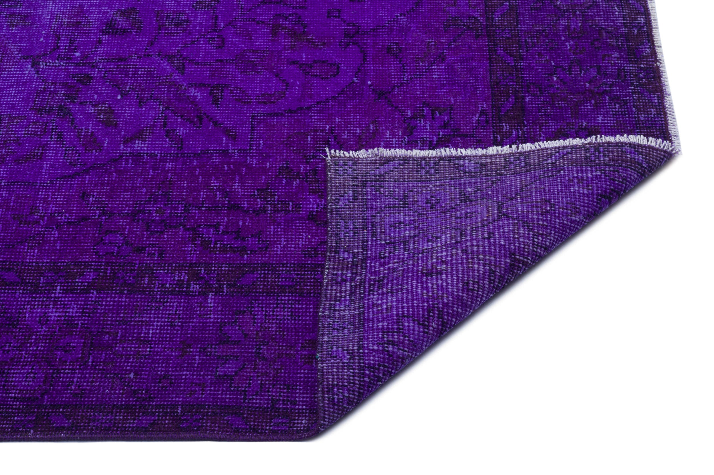 Atina Purple Vintage Wool Handmade Area Rug 5'6" x 9'5"