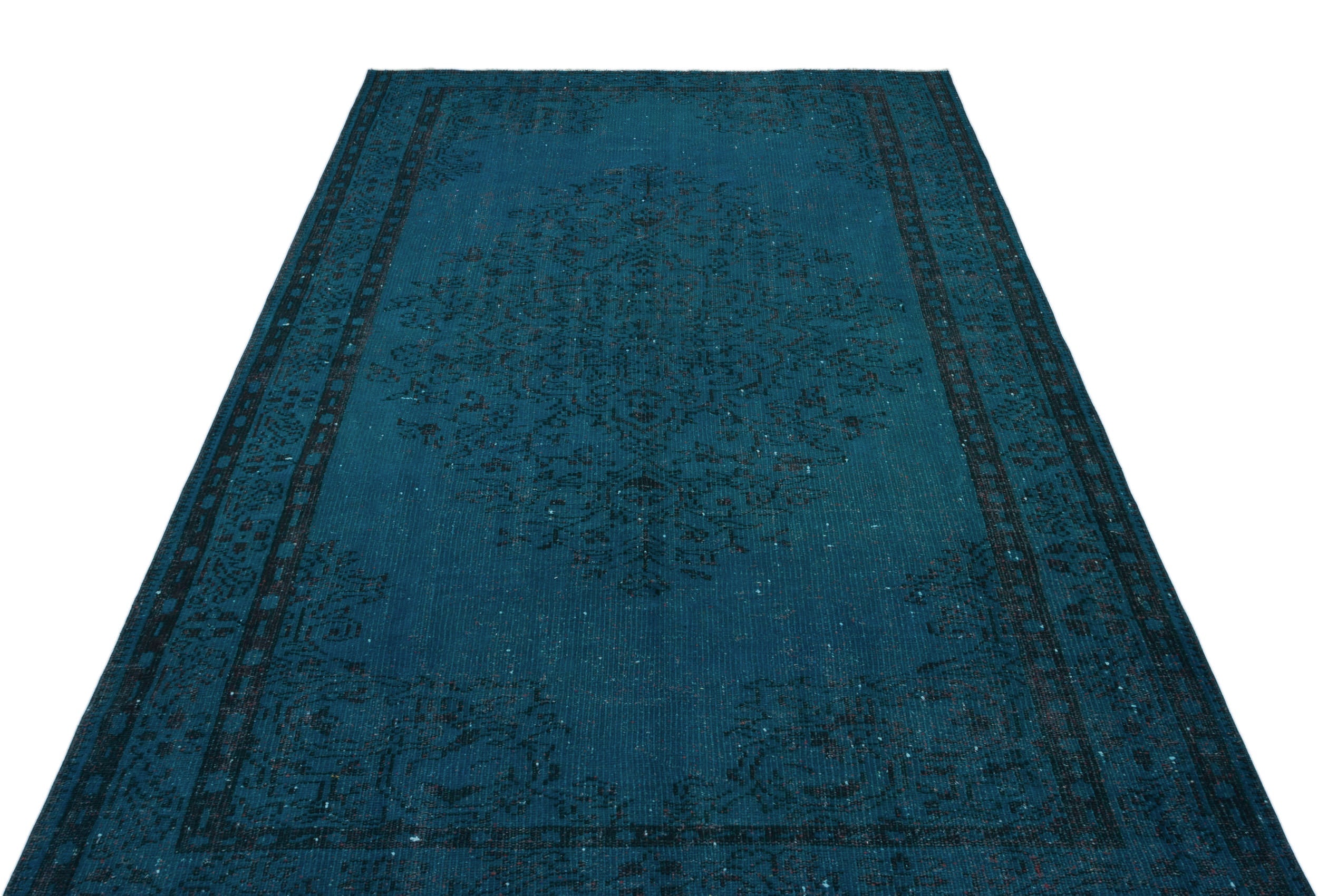 Atina Turquoise Vintage Wool Handmade Area Rug 5'7" x 8'8"