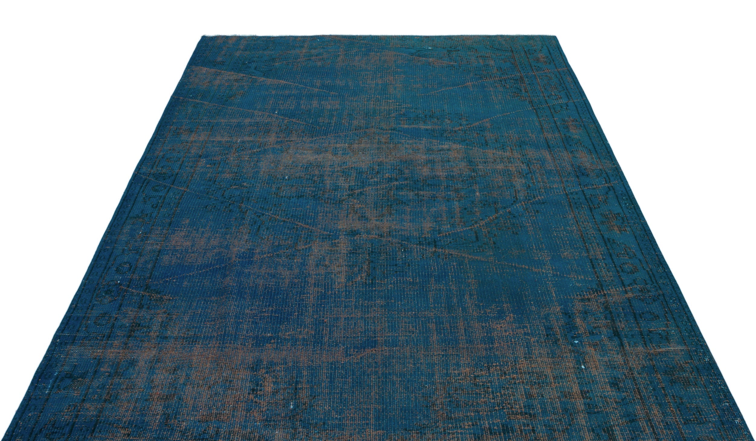 Atina Turquoise Vintage Wool Handmade Area Rug 5'7" x 7'5"