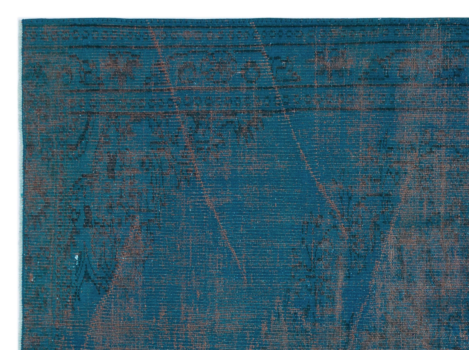 Atina Turquoise Vintage Wool Handmade Area Rug 5'7" x 7'5"