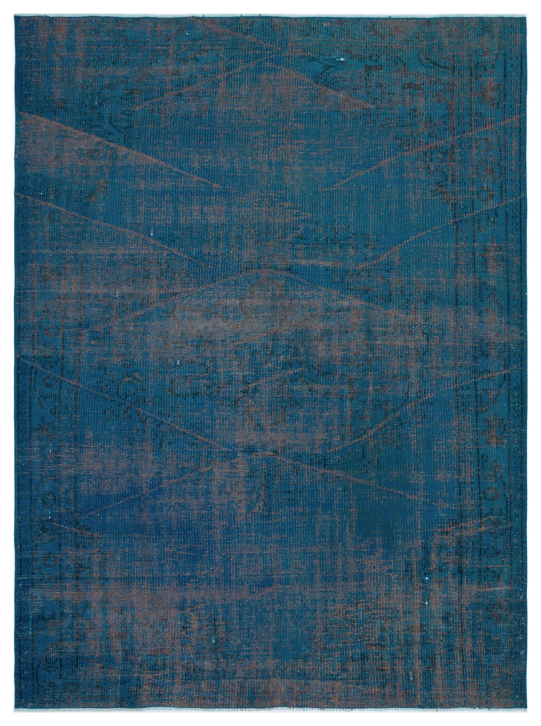 Atina Turquoise Vintage Wool Handmade Area Rug 5'7" x 7'5"