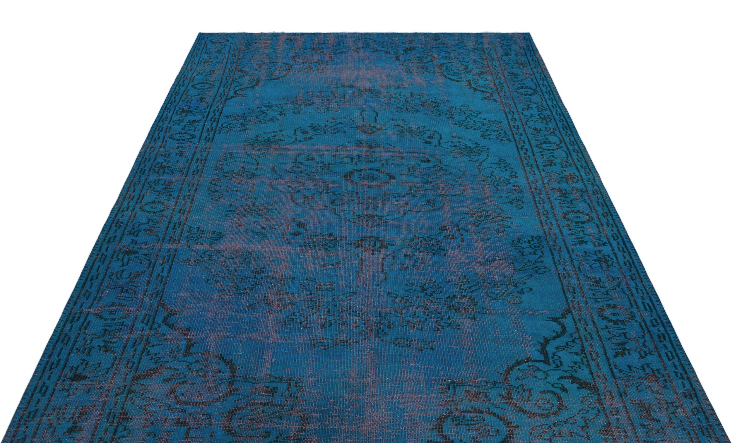Atina Turquoise Vintage Wool Handmade Area Rug 5'10" x 9'5"