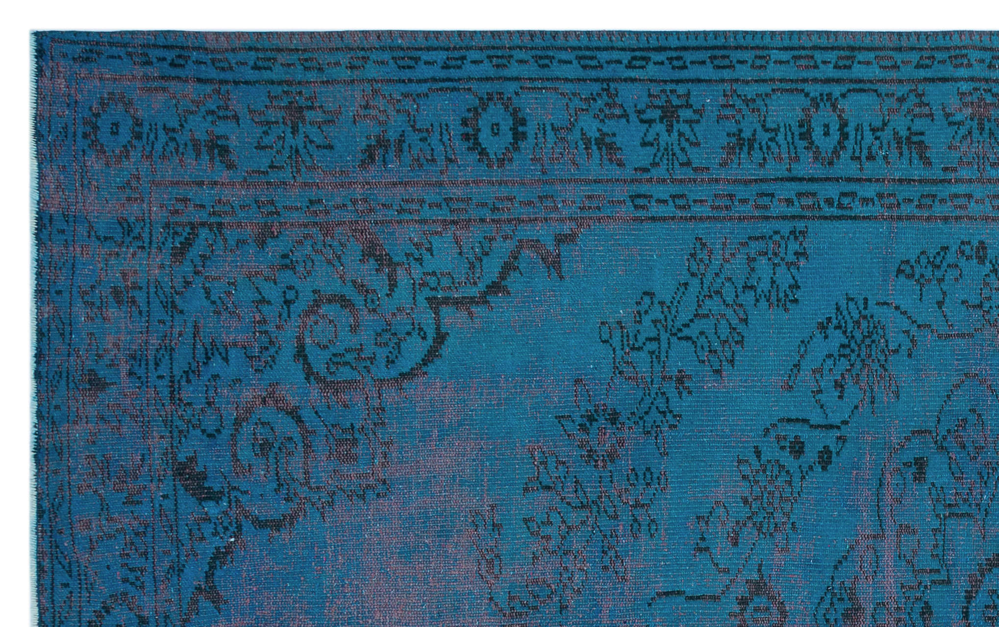 Atina Turquoise Vintage Wool Handmade Area Rug 5'10" x 9'5"