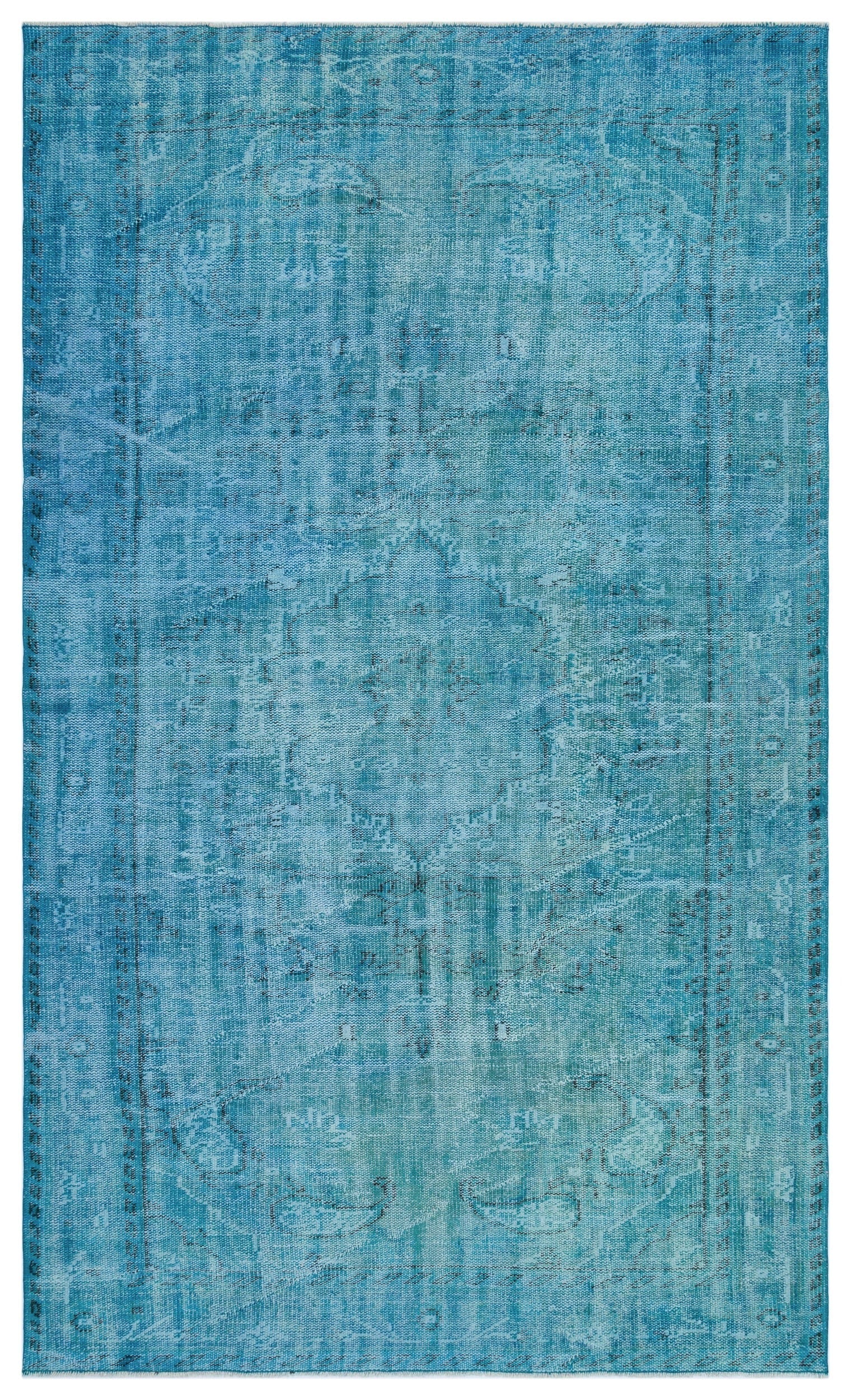 Atina Turquoise Vintage Wool Handmade Area Rug 5'3" x 9'1"