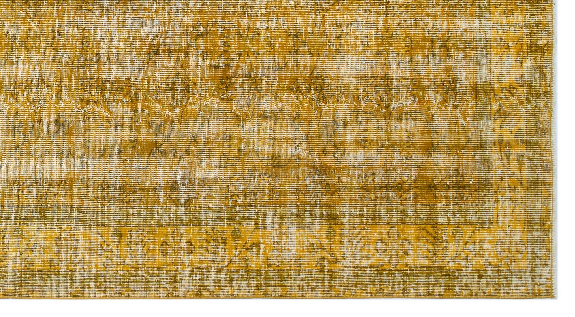 Atina Yellow Vintage Wool Handmade Area Rug 4'5" x 10'4"