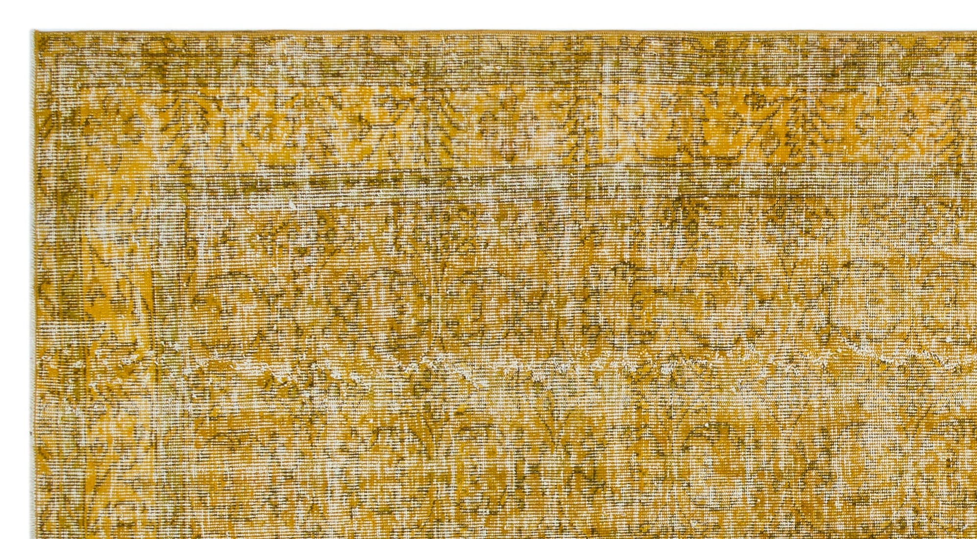Atina Yellow Vintage Wool Handmade Area Rug 4'5" x 10'4"
