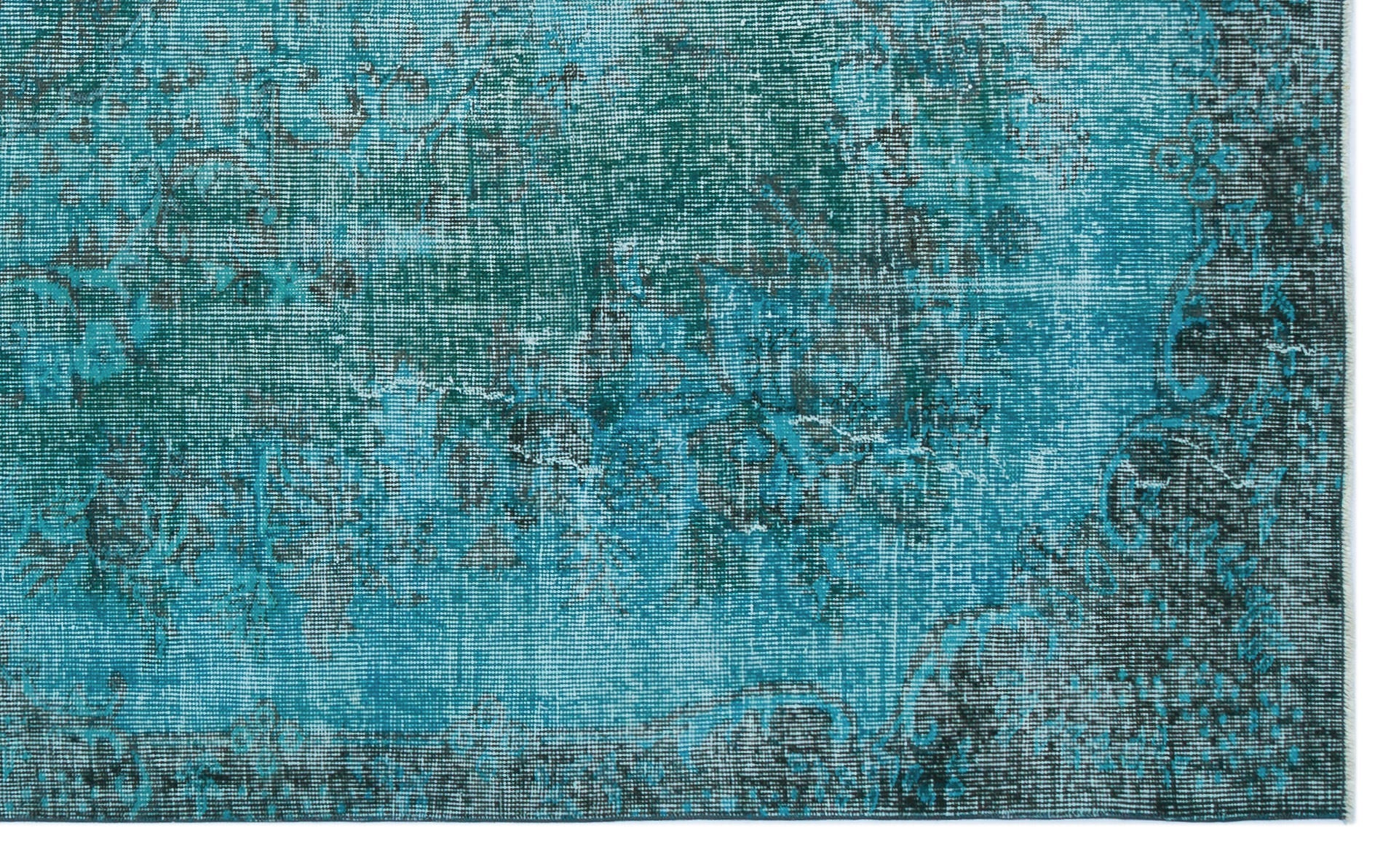 Atina Turquoise Vintage Wool Handmade Area Rug 5'5" x 8'11"