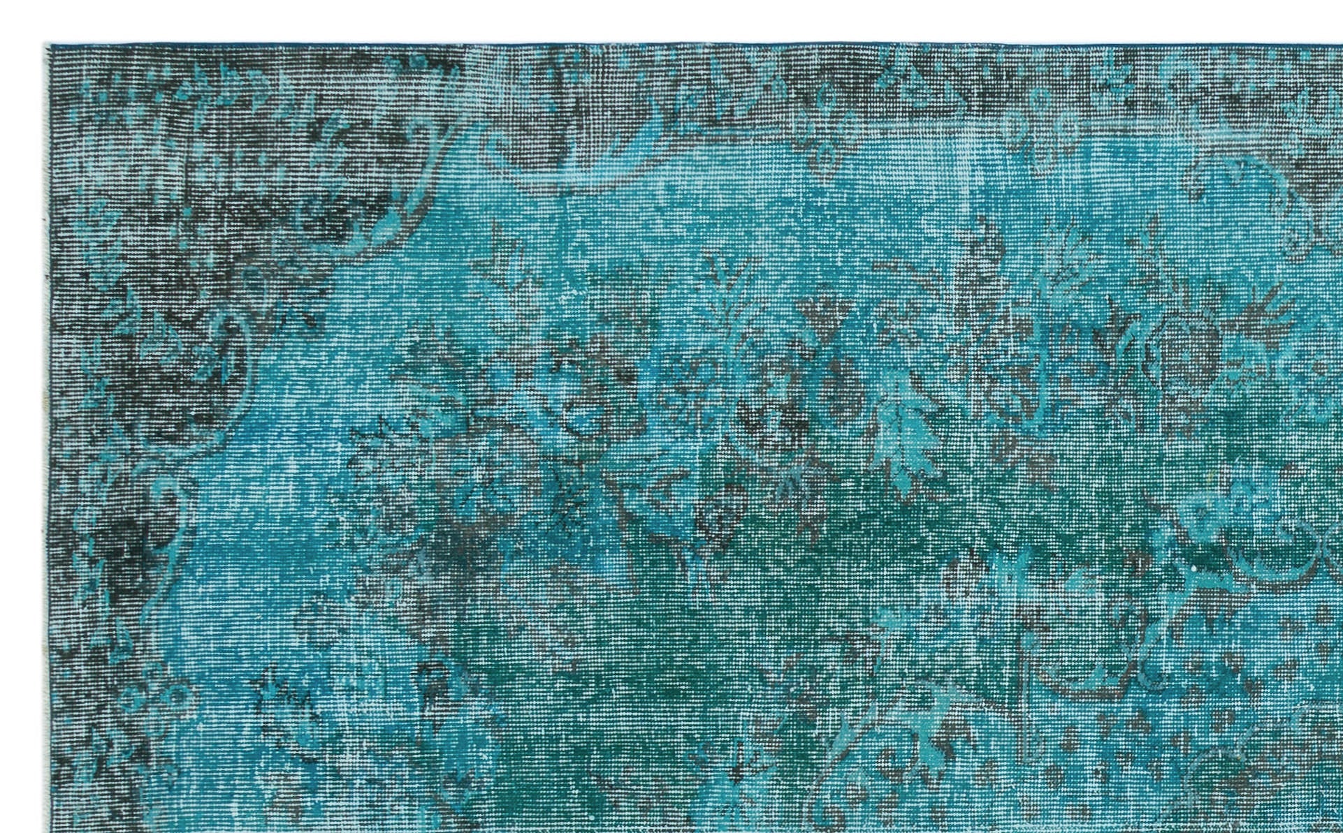 Atina Turquoise Vintage Wool Handmade Area Rug 5'5" x 8'11"