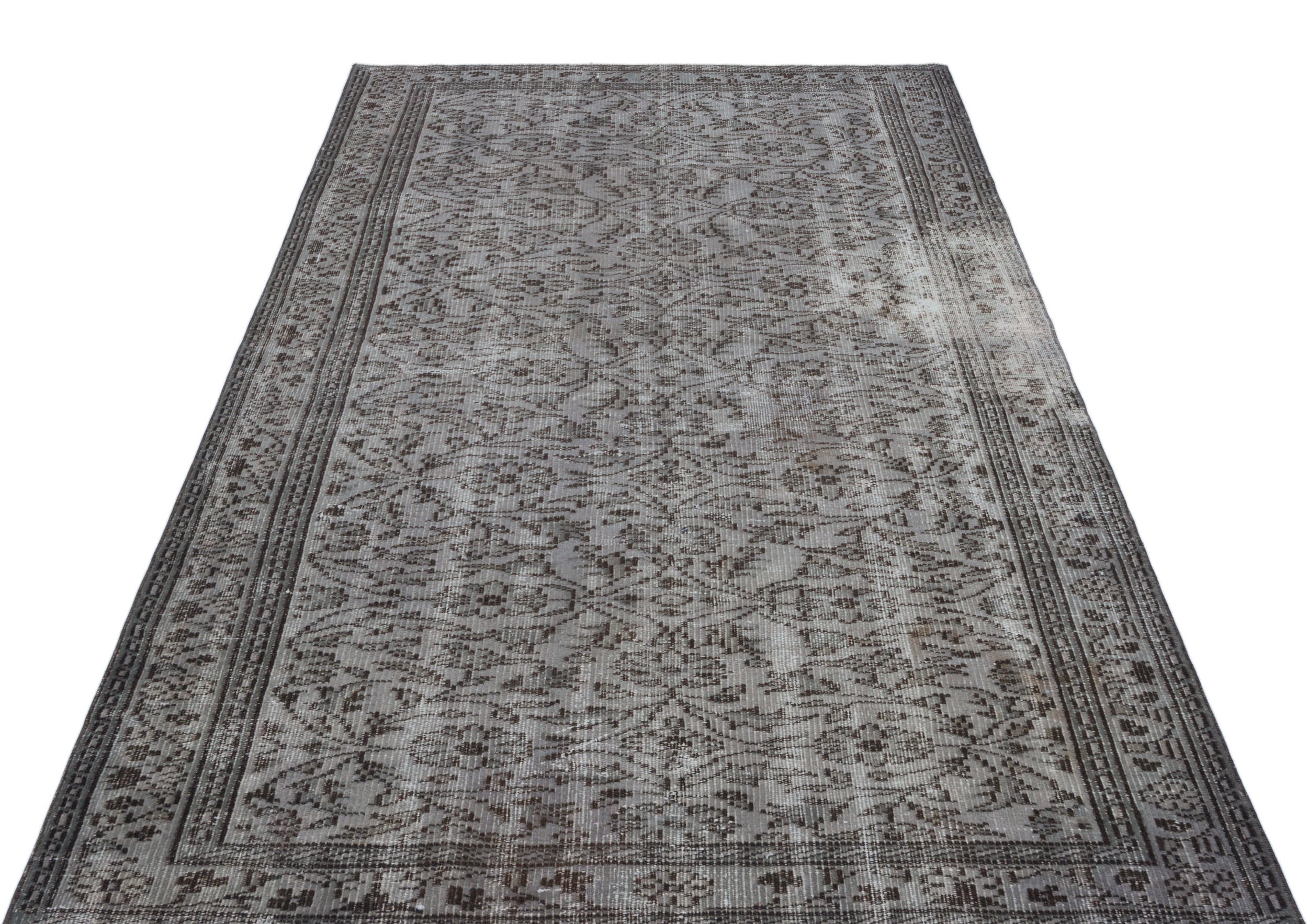 Atina Grey Vintage Wool Handmade Area Rug 4'8" x 7'9"