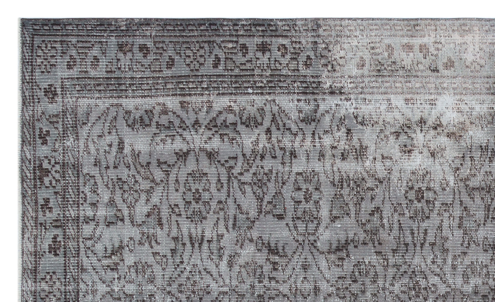 Atina Grey Vintage Wool Handmade Area Rug 4'8" x 7'9"