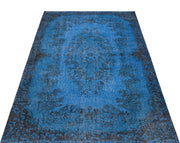 Atina Blue Vintage Wool Handmade Area Rug 3'10" x 6'11"