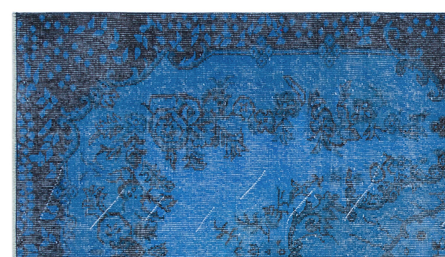 Atina Blue Vintage Wool Handmade Area Rug 3'10" x 6'11"