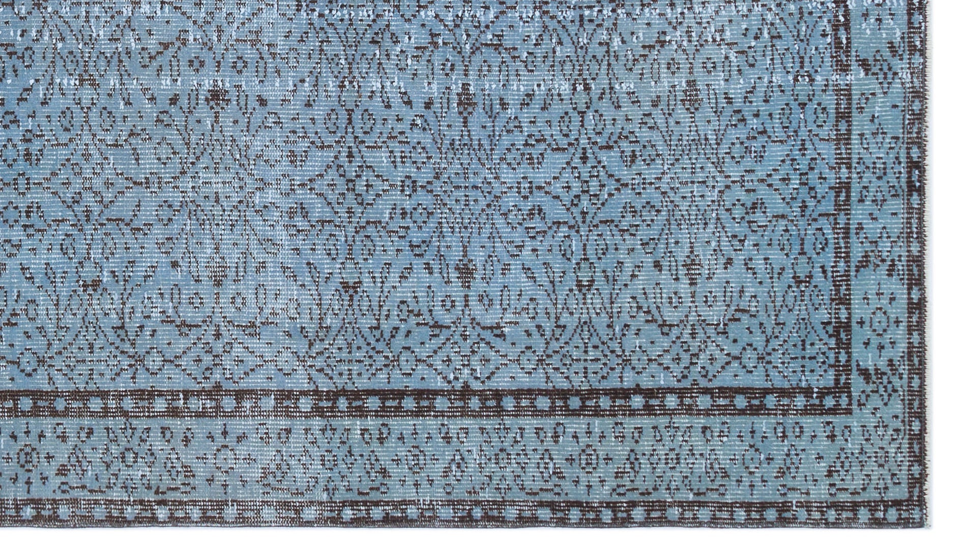 Atina Blue Vintage Wool Handmade Area Rug 5'0" x 8'10"