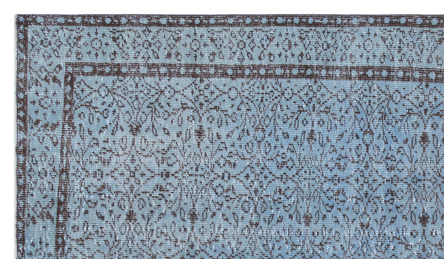 Atina Blue Vintage Wool Handmade Area Rug 5'0" x 8'10"